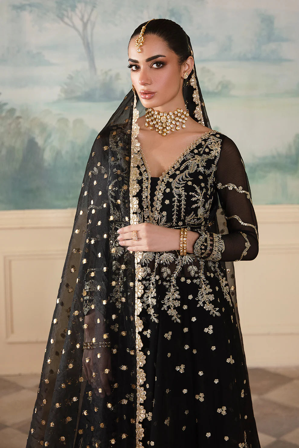Nafeesa | Wedding Wear Chiffon Embellished Dress