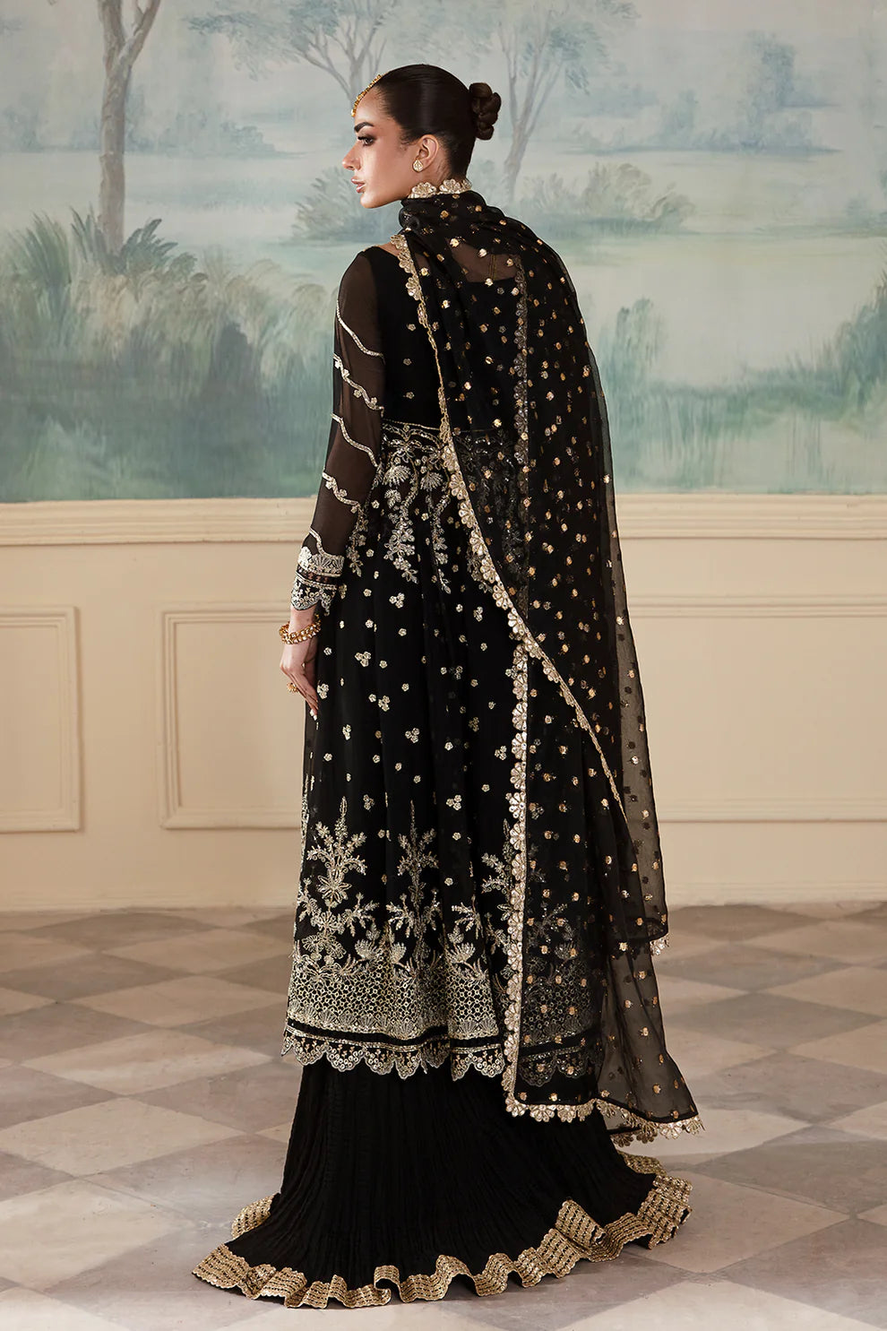 Nafeesa | Wedding Wear Chiffon Embellished Dress
