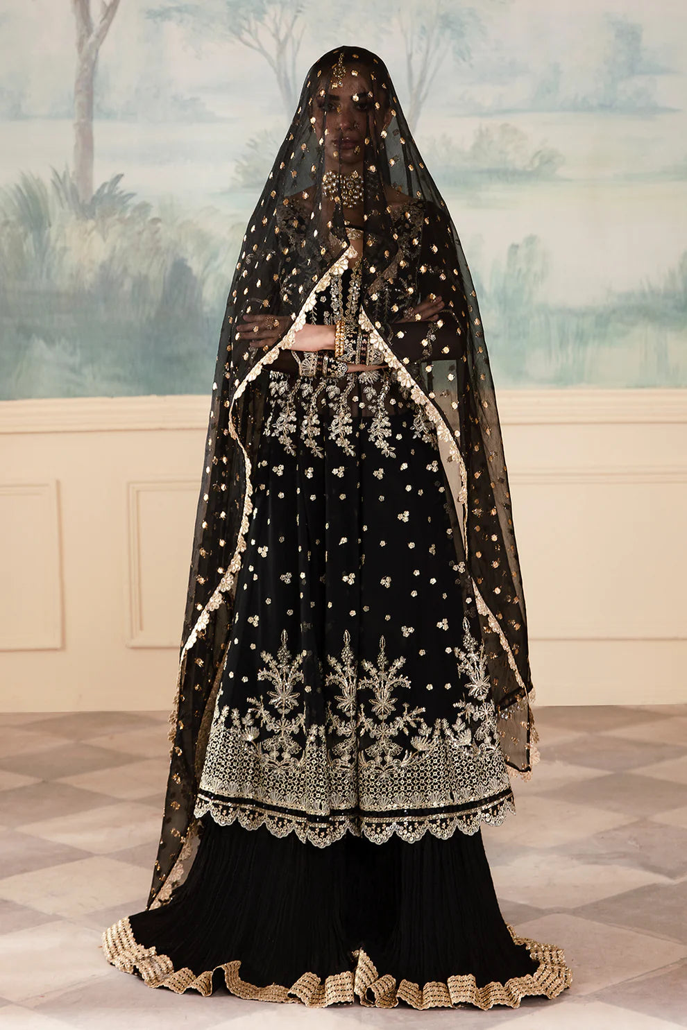 Nafeesa | Wedding Wear Chiffon Embellished Dress