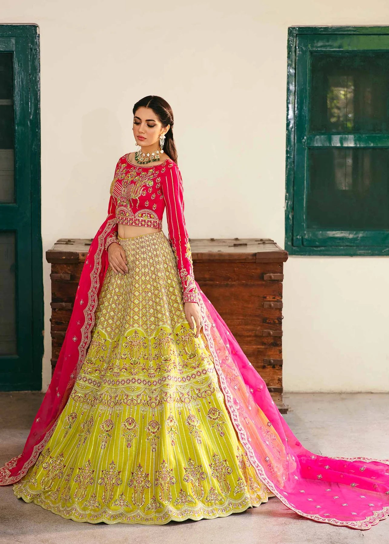 Elara | Embroidered Raw Silk Lehenga