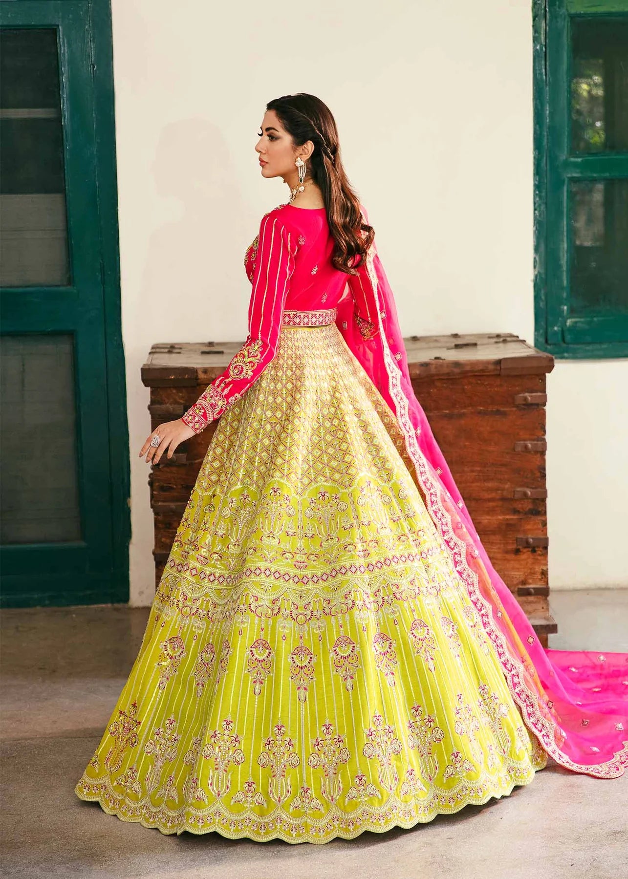 Elara | Embroidered Raw Silk Lehenga