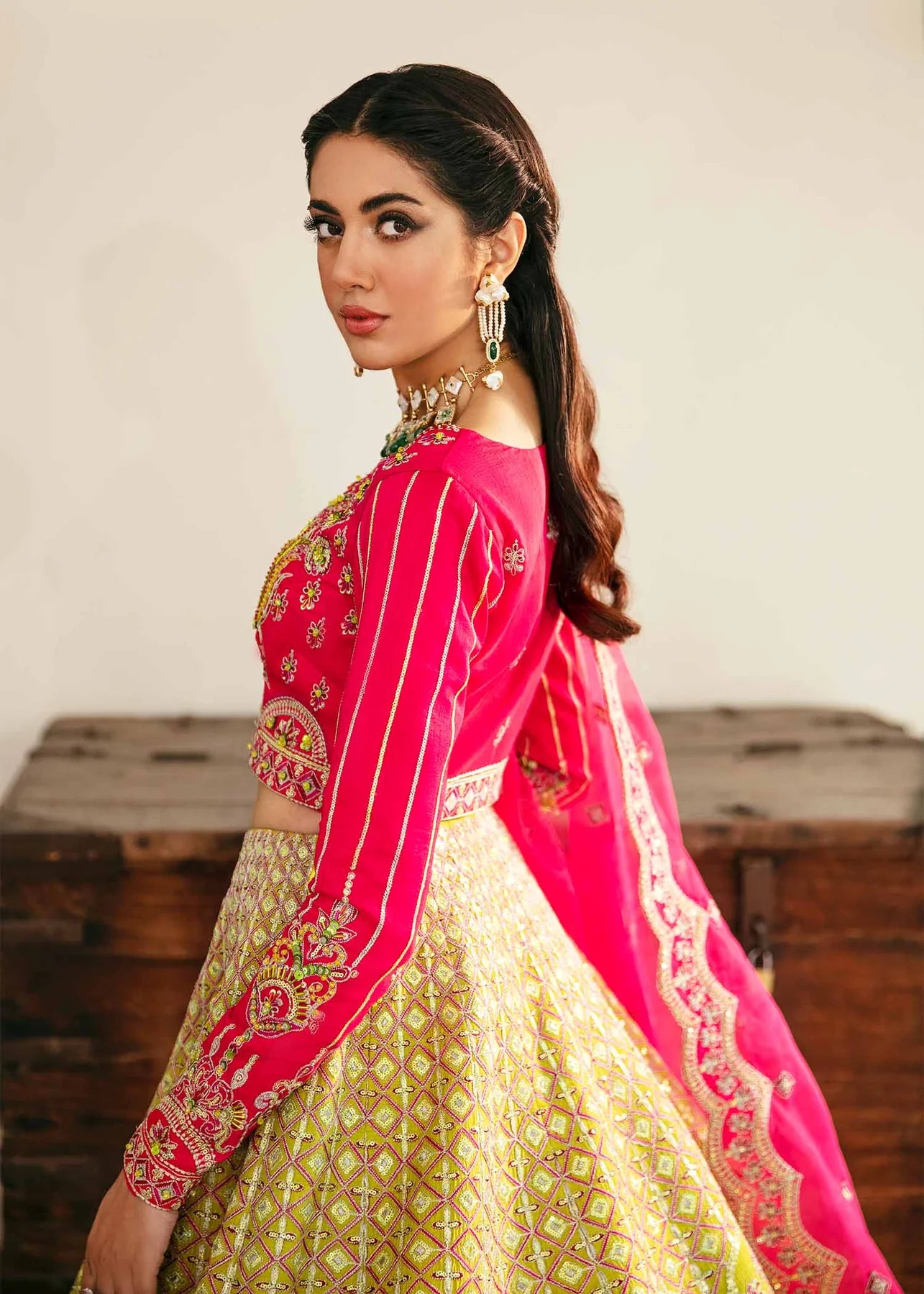 Elara | Embroidered Raw Silk Lehenga