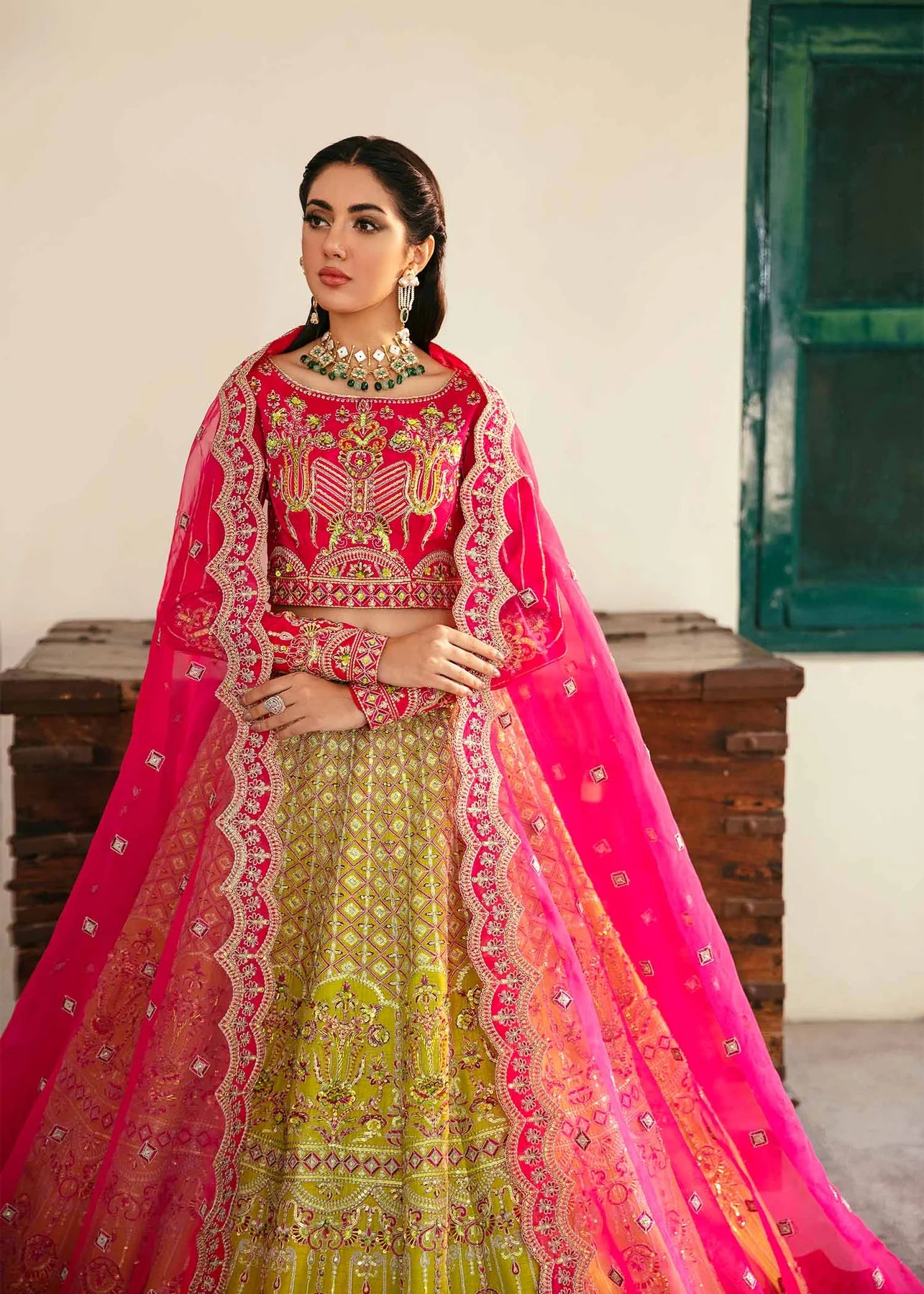 Elara | Embroidered Raw Silk Lehenga