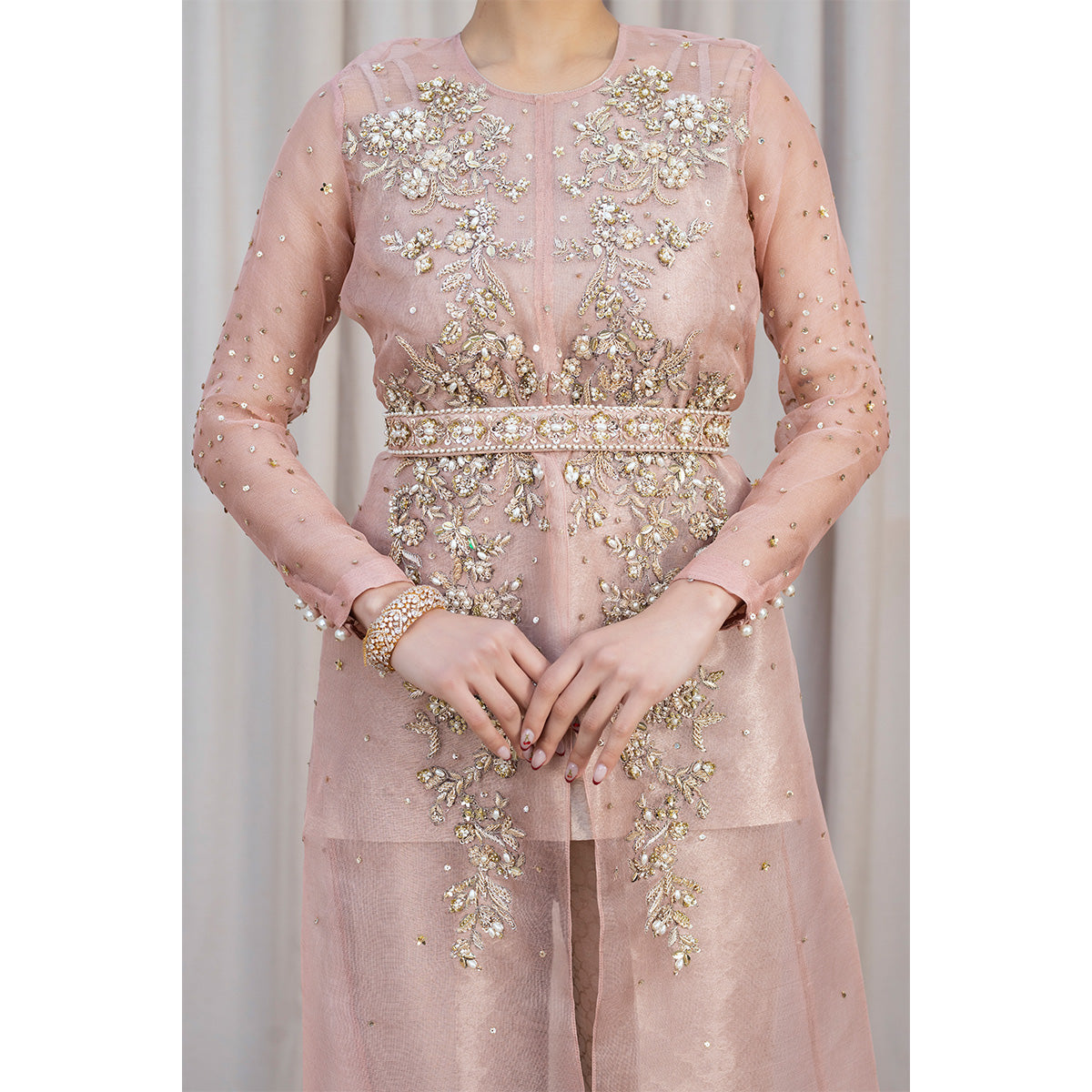 IRIS | Pink Embellished Net Gown Dress