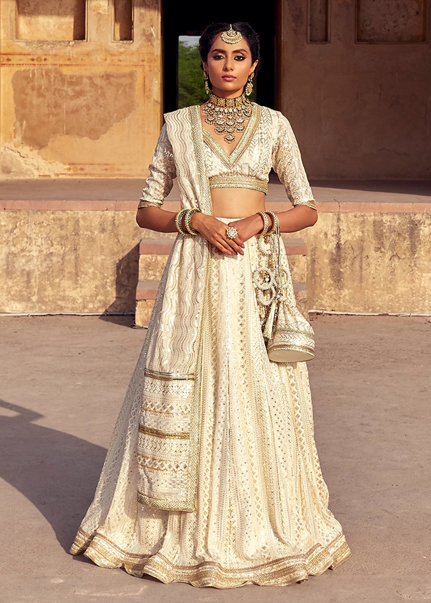 Jahan Ara | Chicken Kari Embellished Lehenga Choli
