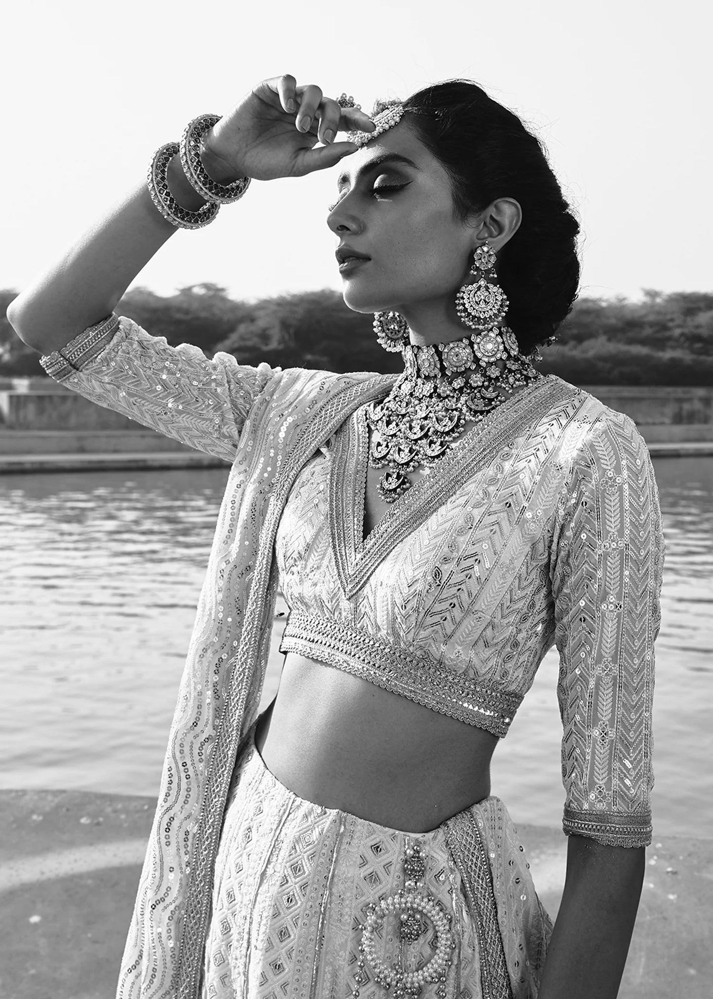 Jahan Ara | Chicken Kari Embellished Lehenga Choli