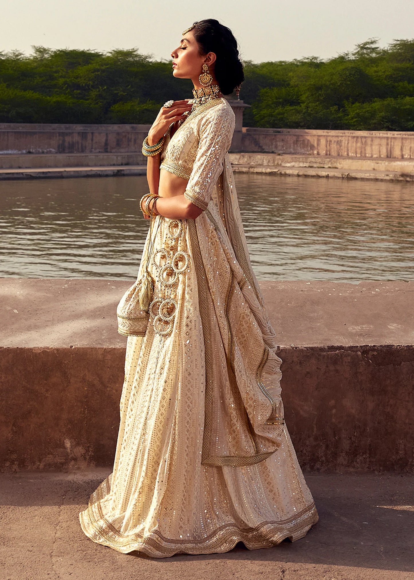 Jahan Ara | Chicken Kari Embellished Lehenga Choli