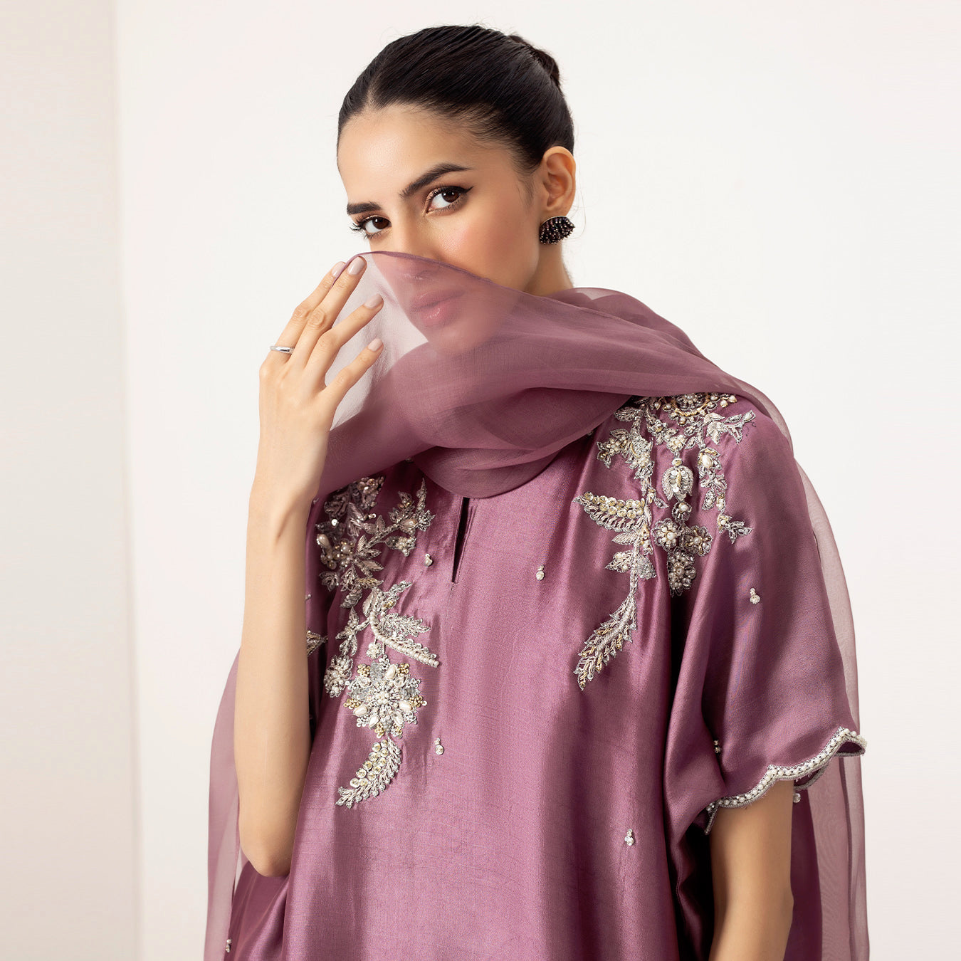 KAMEEL | Purple Embellished Kaftan