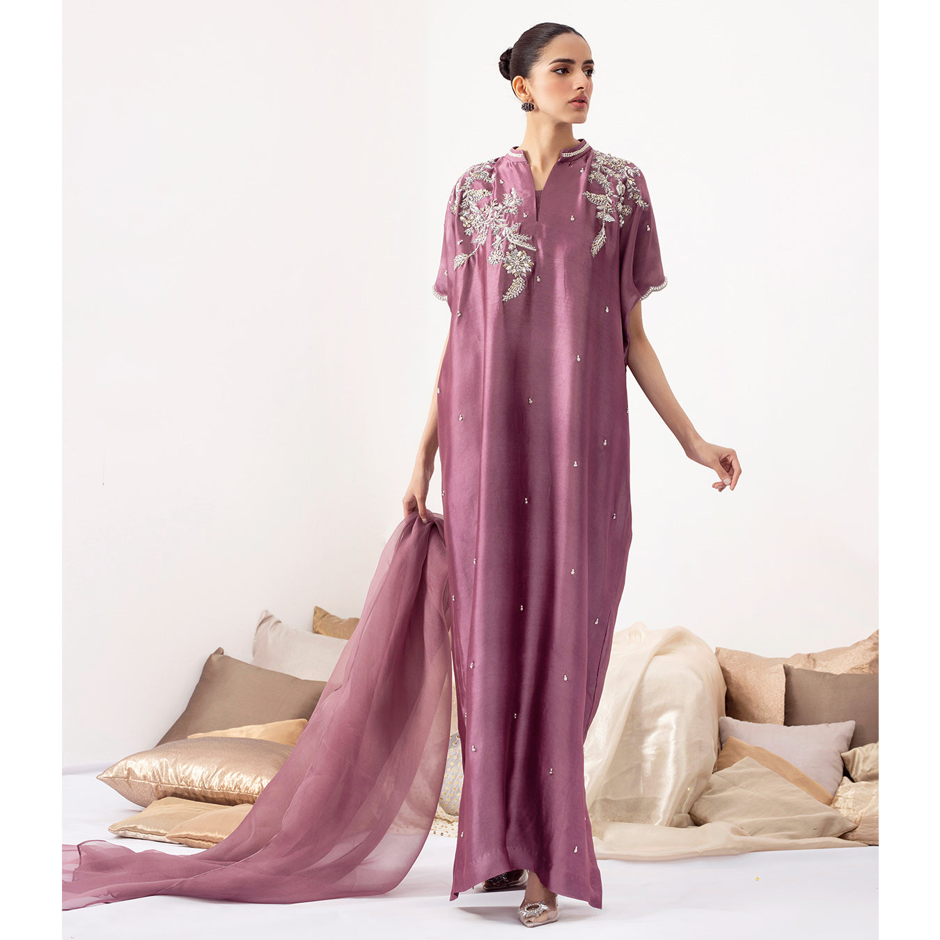 KAMEEL | Purple Embellished Kaftan