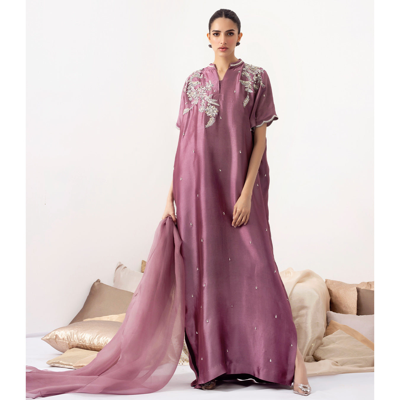 KAMEEL | Purple Embellished Kaftan