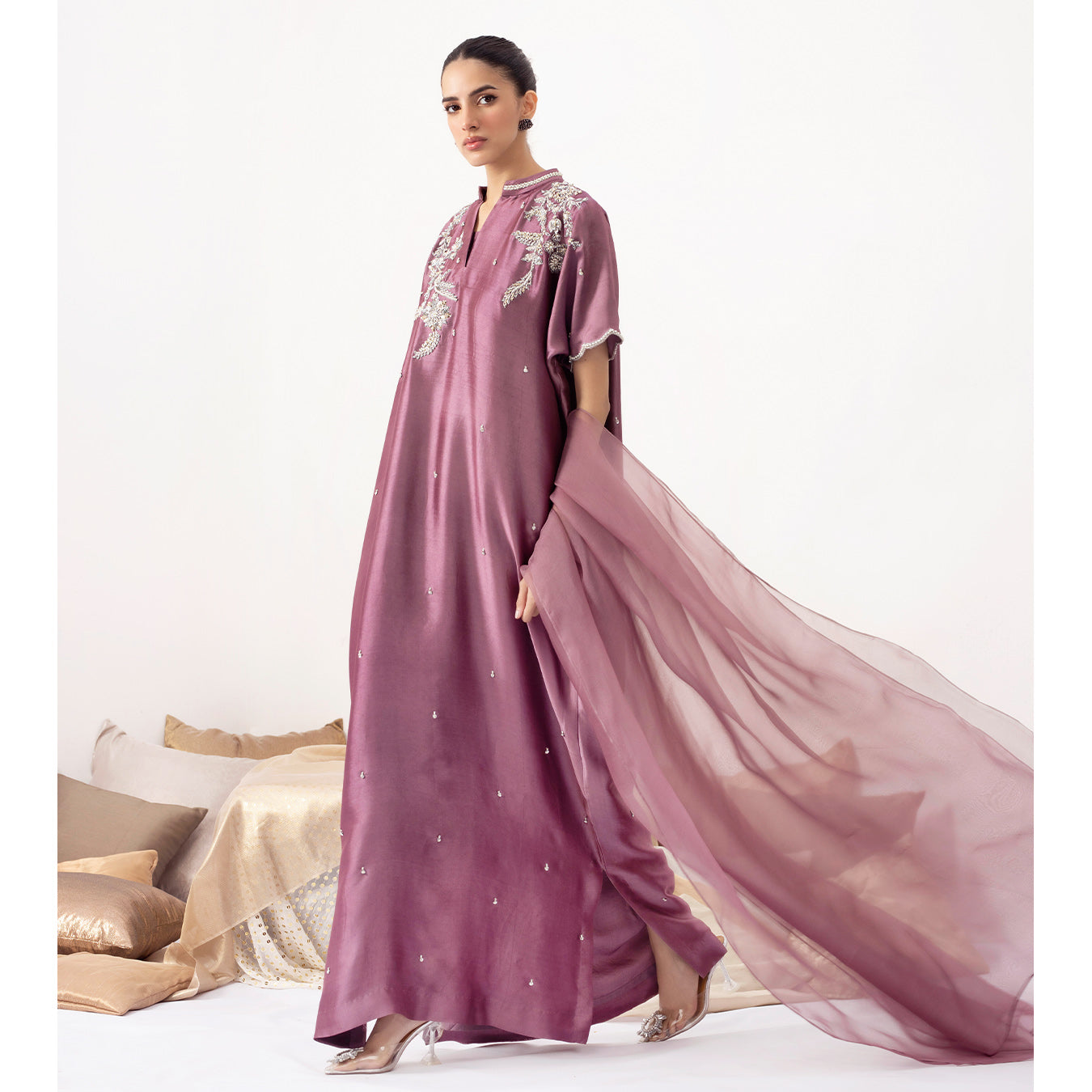 KAMEEL | Purple Embellished Kaftan