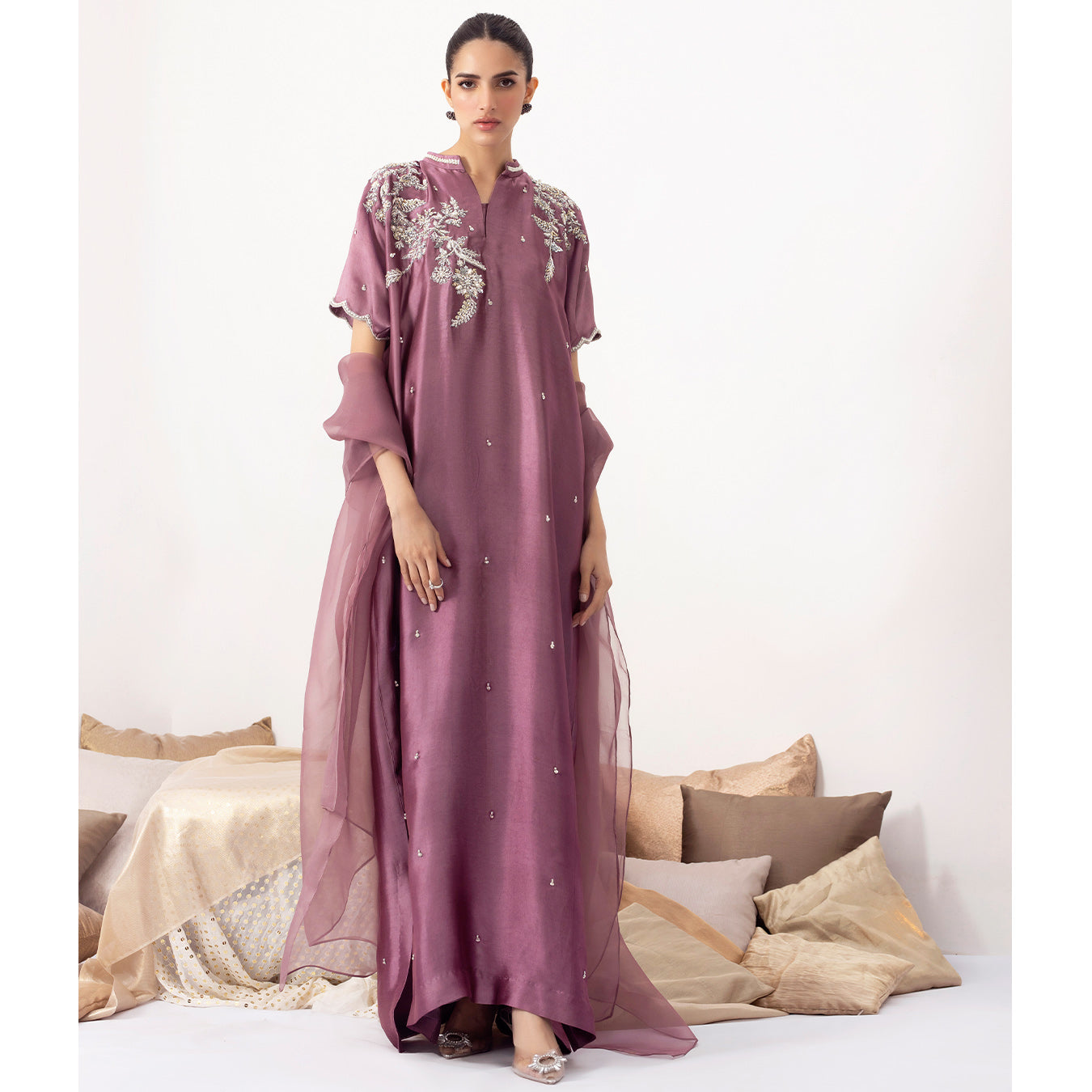 KAMEEL | Purple Embellished Kaftan