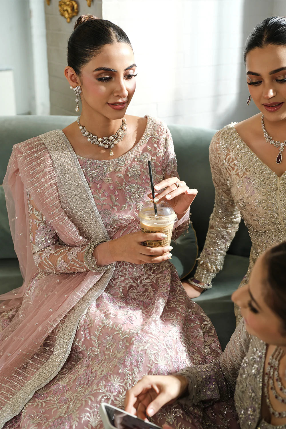 Saira Rizwan | Lilac Net Hand Embellished Lehenga