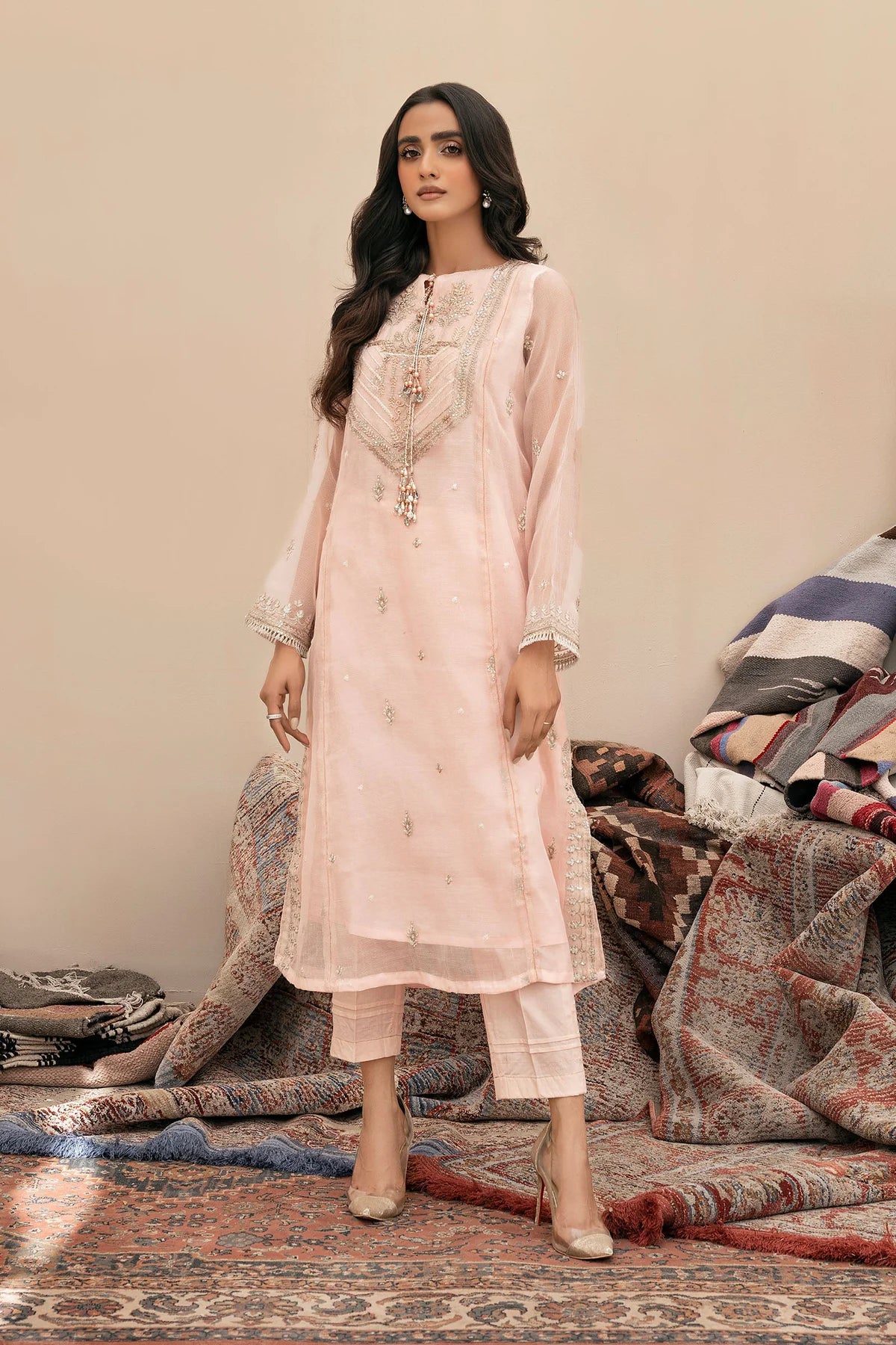 Maria B | Embroidered Shirt Cotton Net
