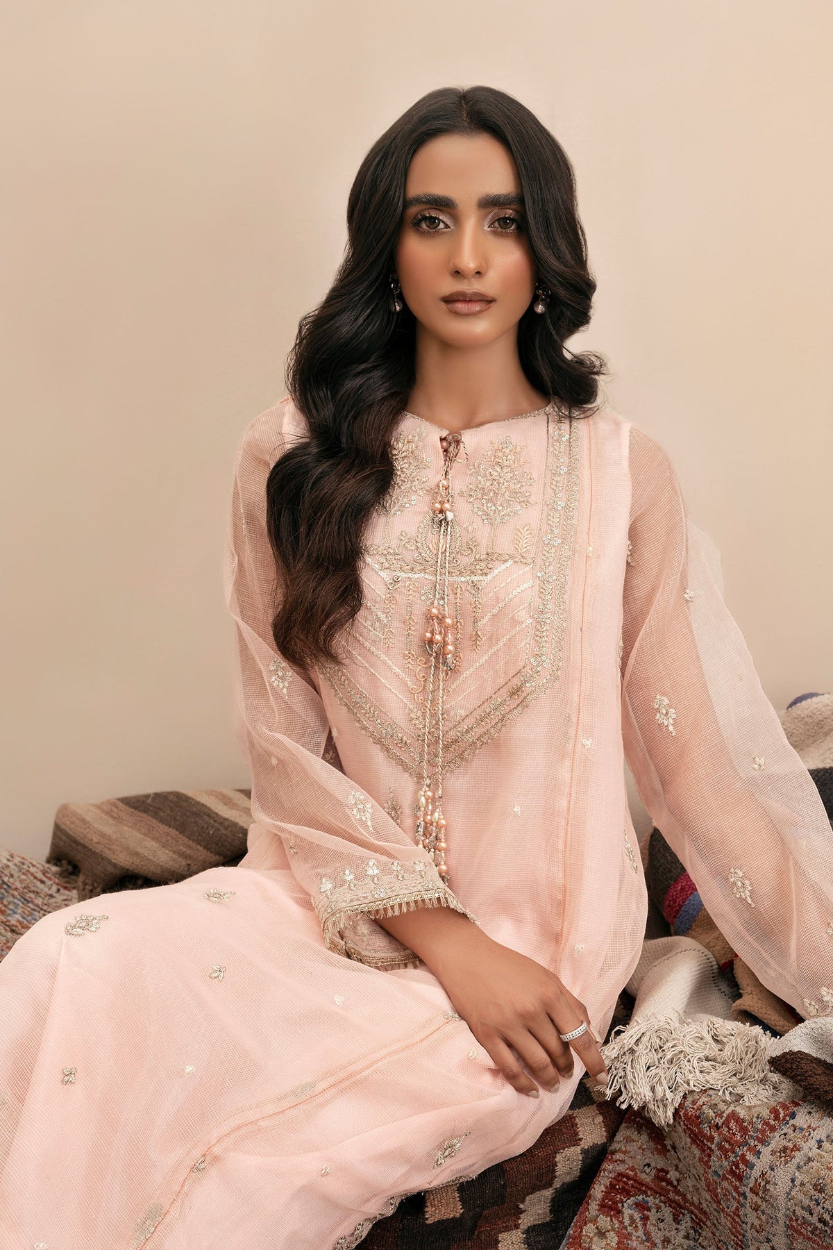 Maria B | Embroidered Shirt Cotton Net