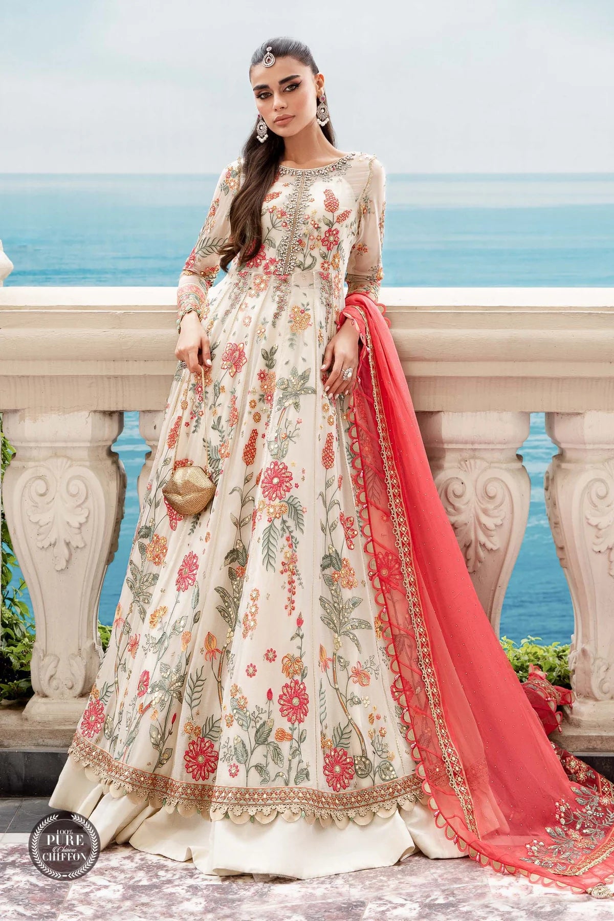 Maria B | Floral Chiffon Frock