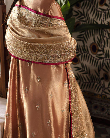 Mushq | Red Festive Embellished Silk Suit