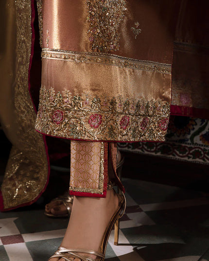 Mushq | Red Festive Embellished Silk Suit