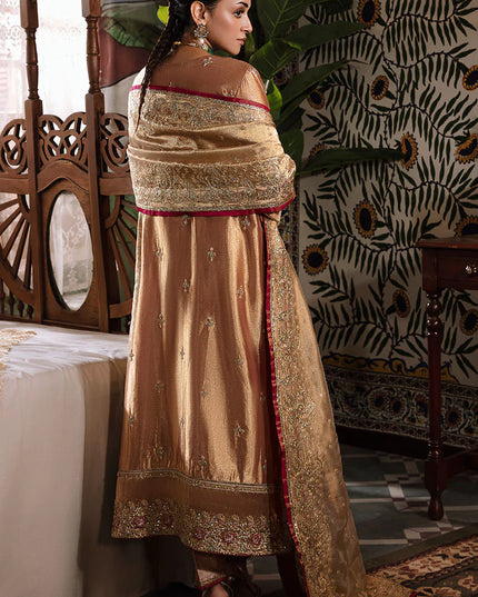 Mushq | Red Festive Embellished Silk Suit