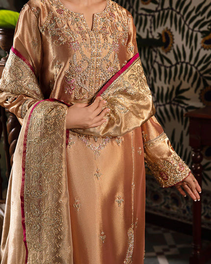 Mushq | Red Festive Embellished Silk Suit