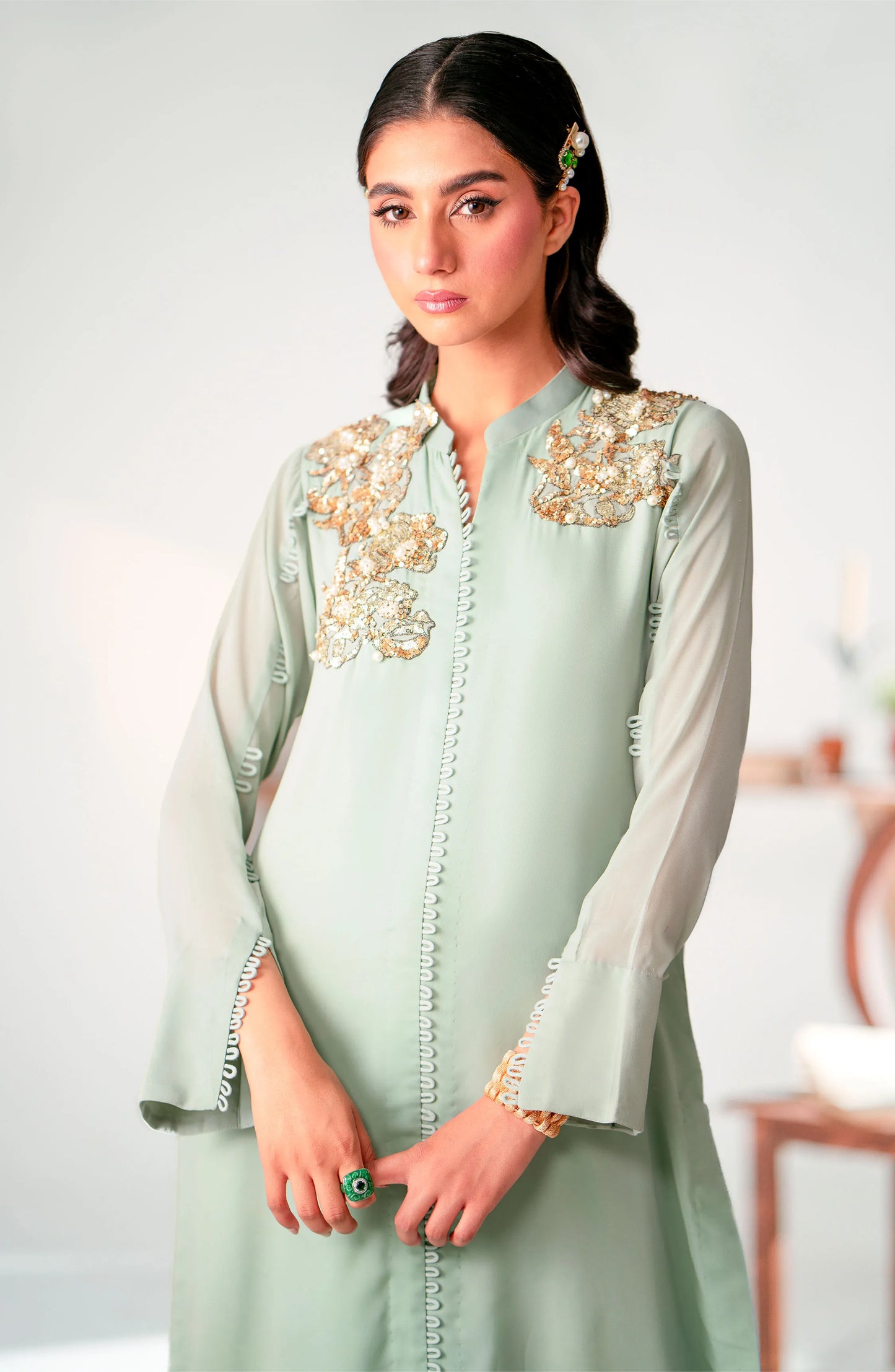 Diva | Chiffon Embellished Coord Set