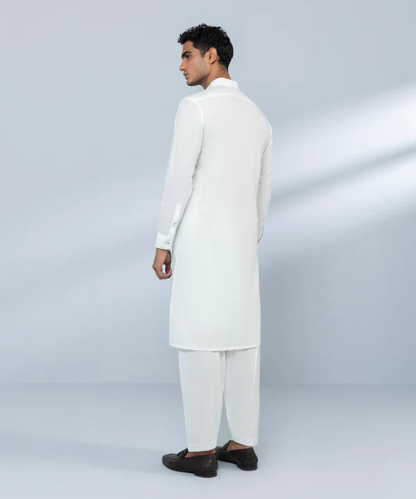 2 Piece | White Wash and Wear Kurta Shalwar