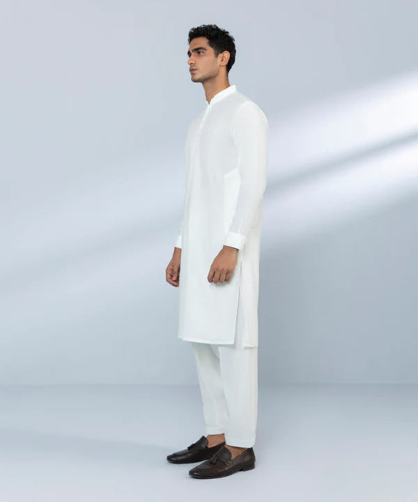 2 Piece | White Wash and Wear Kurta Shalwar