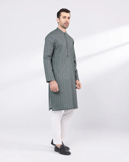 1 Piece | Blue Printed Cotton Kurta
