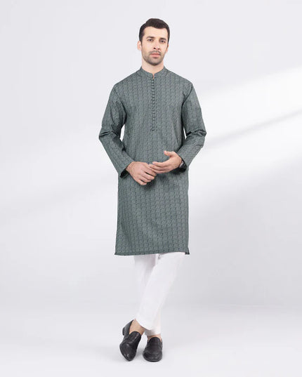 1 Piece | Blue Printed Cotton Kurta
