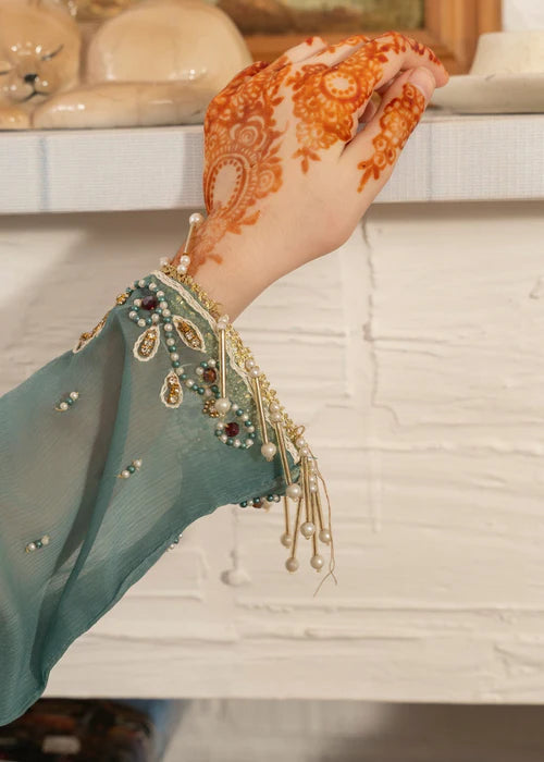 Maya | Girls Dark Ferozi Chiffon Gharara