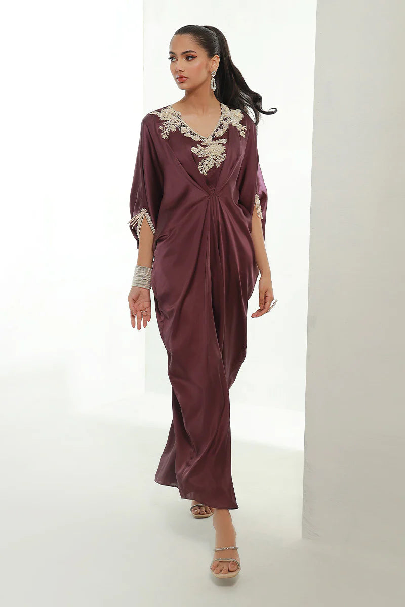 Mulberry | Plum Embellished Kaftan