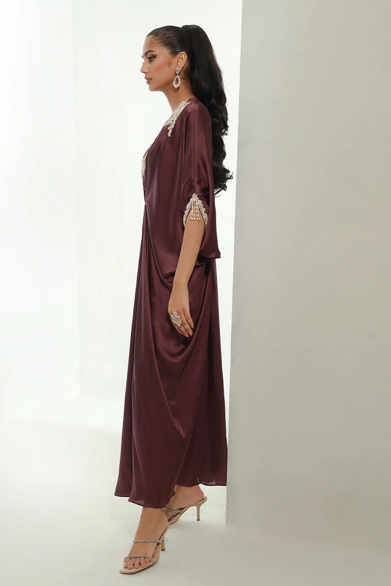 Mulberry | Plum Embellished Kaftan