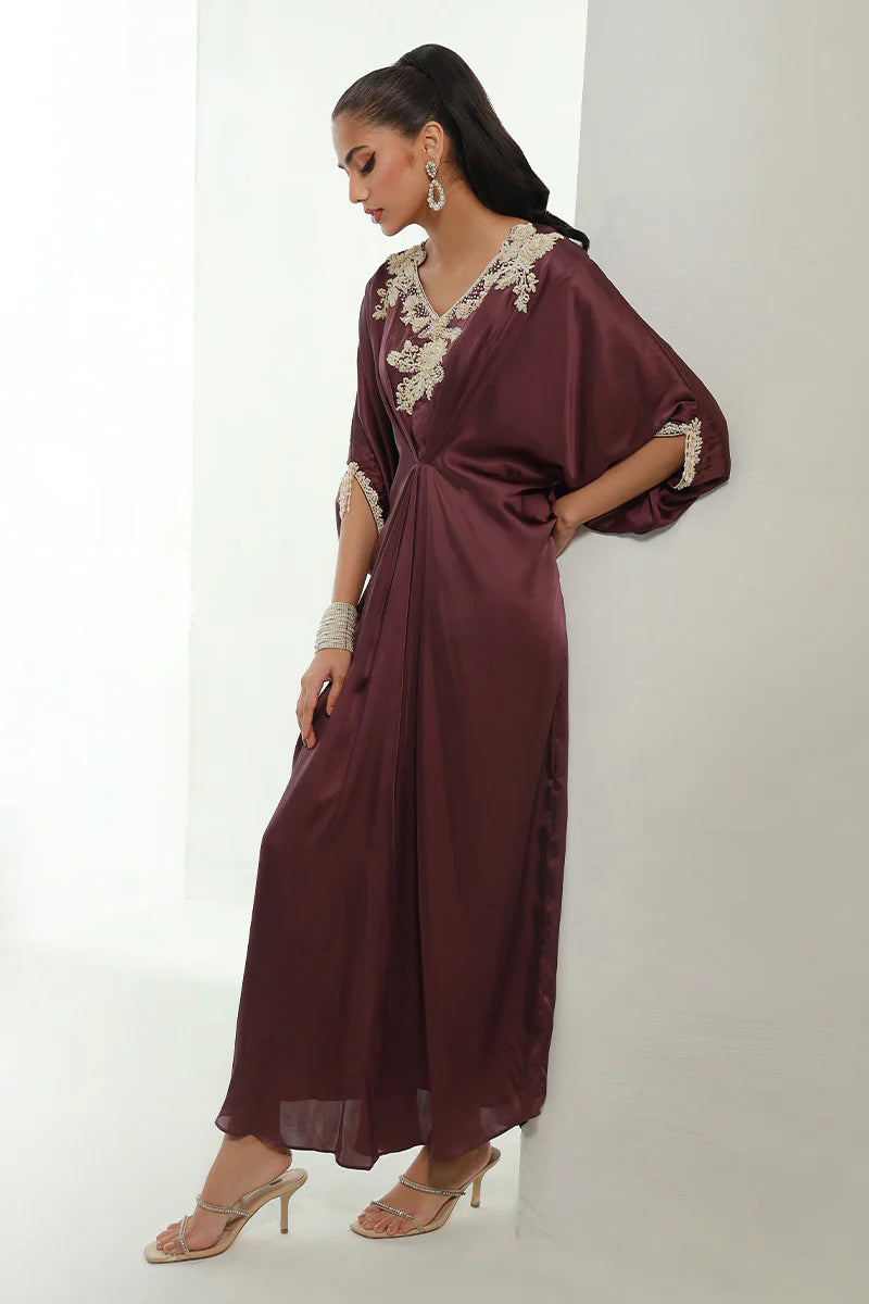 Mulberry | Plum Embellished Kaftan