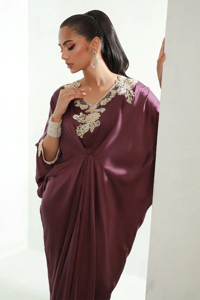 Mulberry | Plum Embellished Kaftan