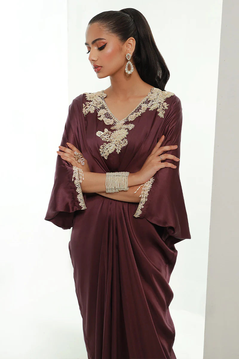 Mulberry | Plum Embellished Kaftan
