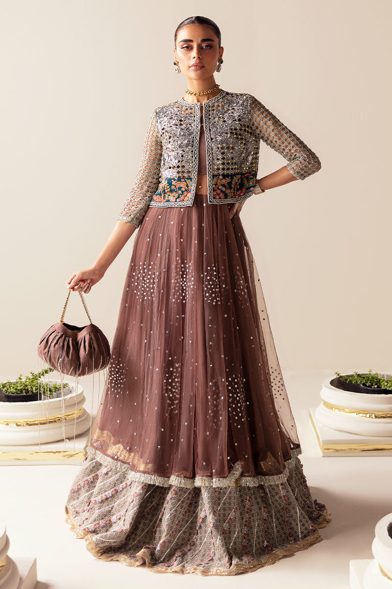 Nusret | Net Embellished Jacket Lehenga
