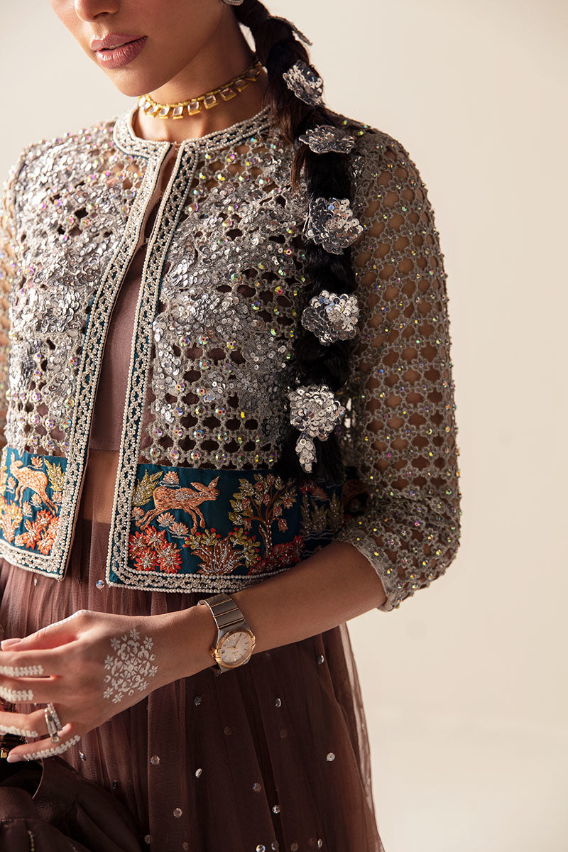 Nusret | Net Embellished Jacket Lehenga