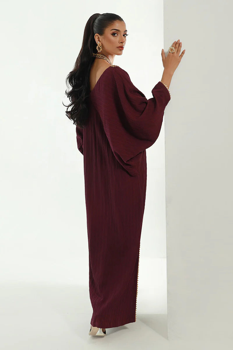Neelu | Plum Embellished Kaftan