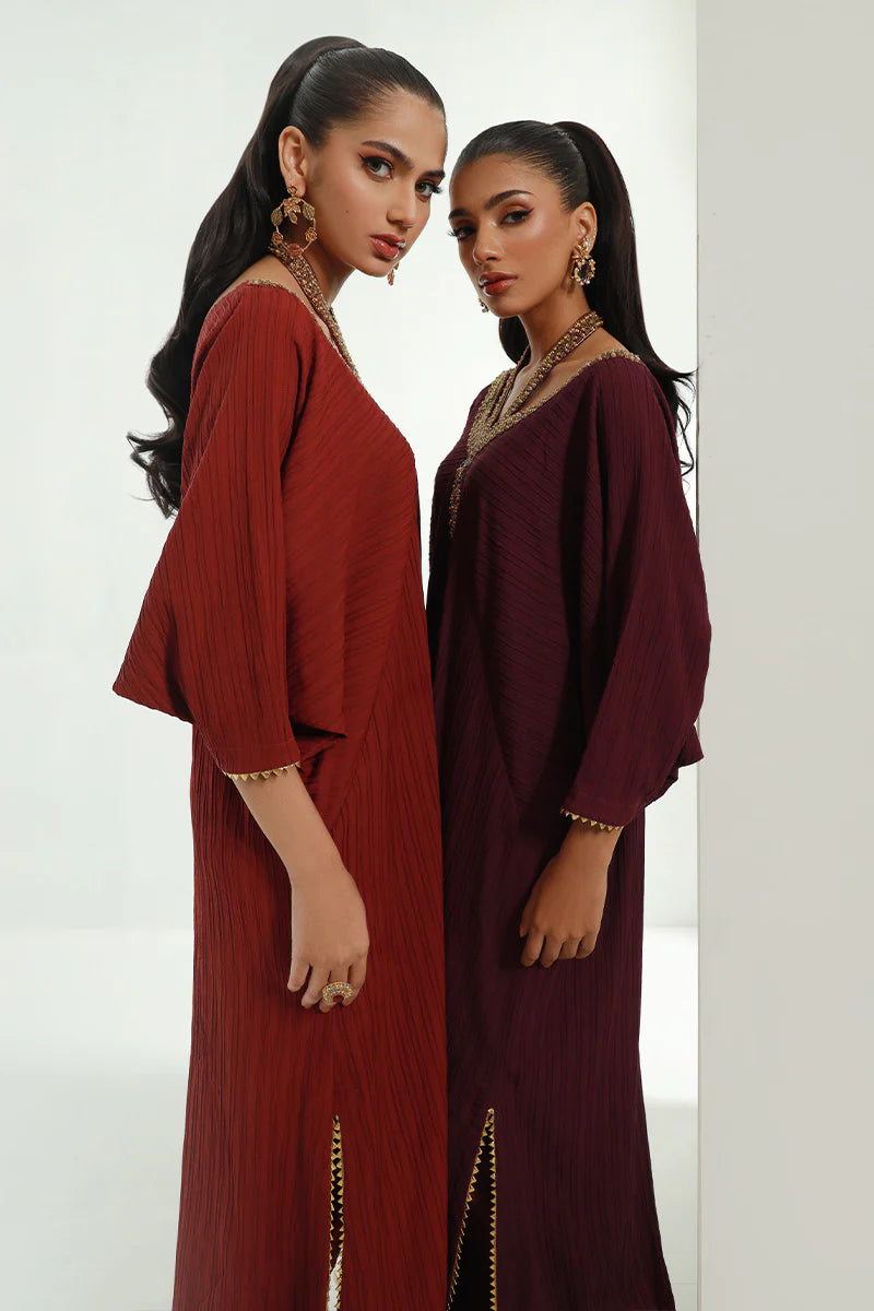 Neelu | Plum Embellished Kaftan