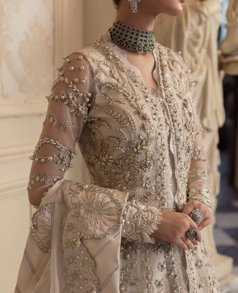 Republic | Ivory Organza Embellished Embroidered Lehenga Gown