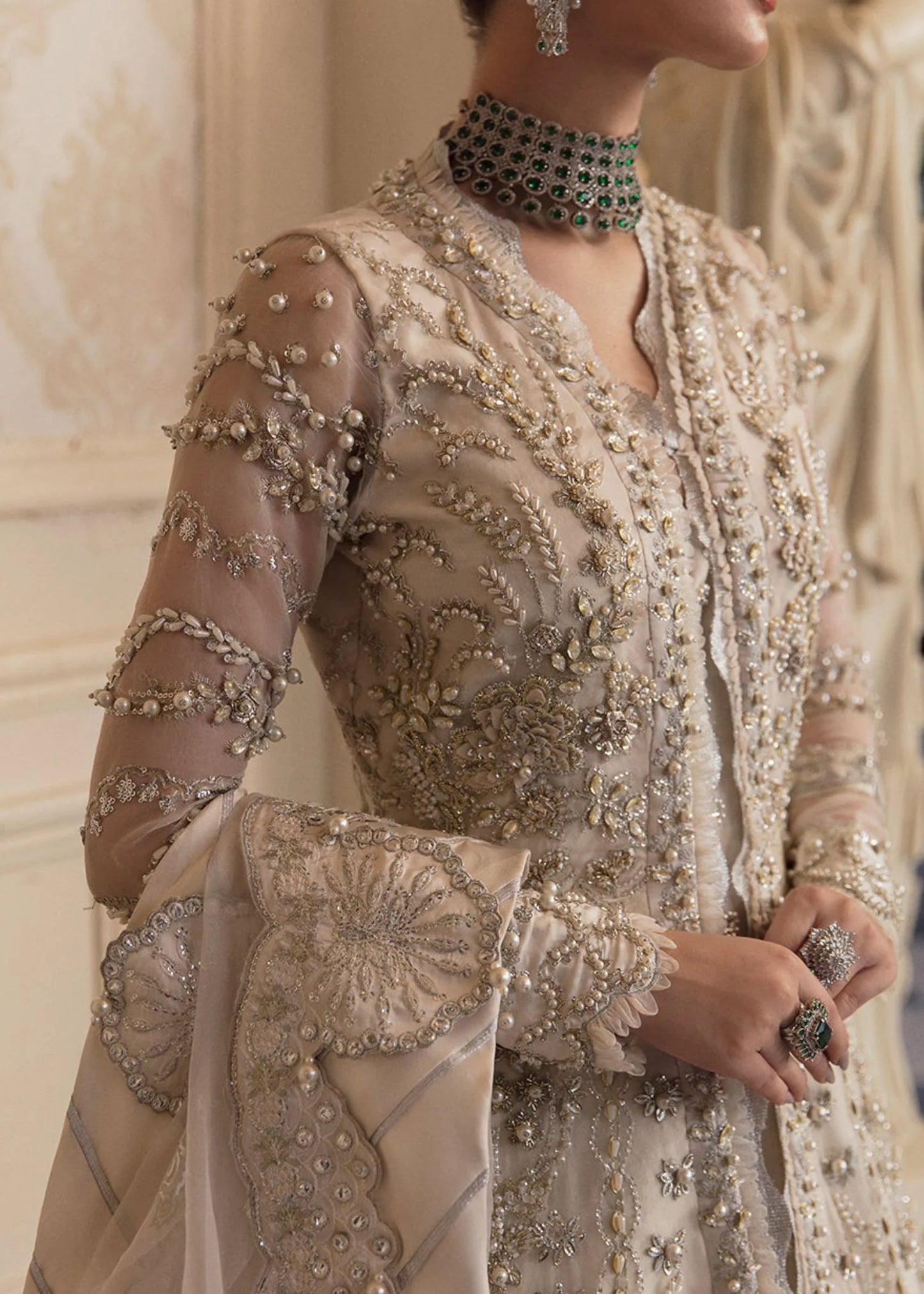 Leyla | Wedding Wear Organza Embellished Gown