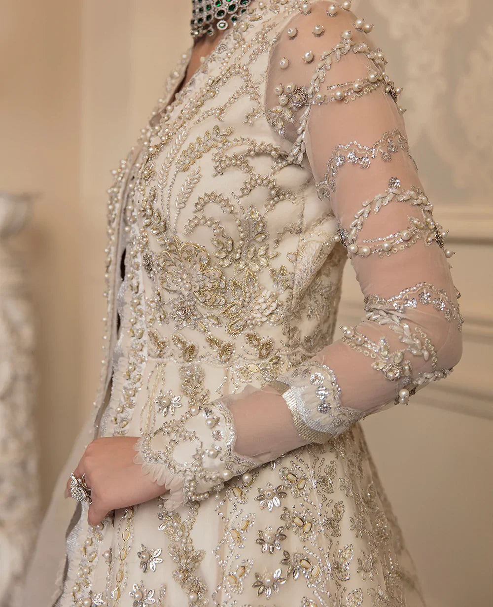 Republic | Ivory Organza Embellished Embroidered Lehenga Gown