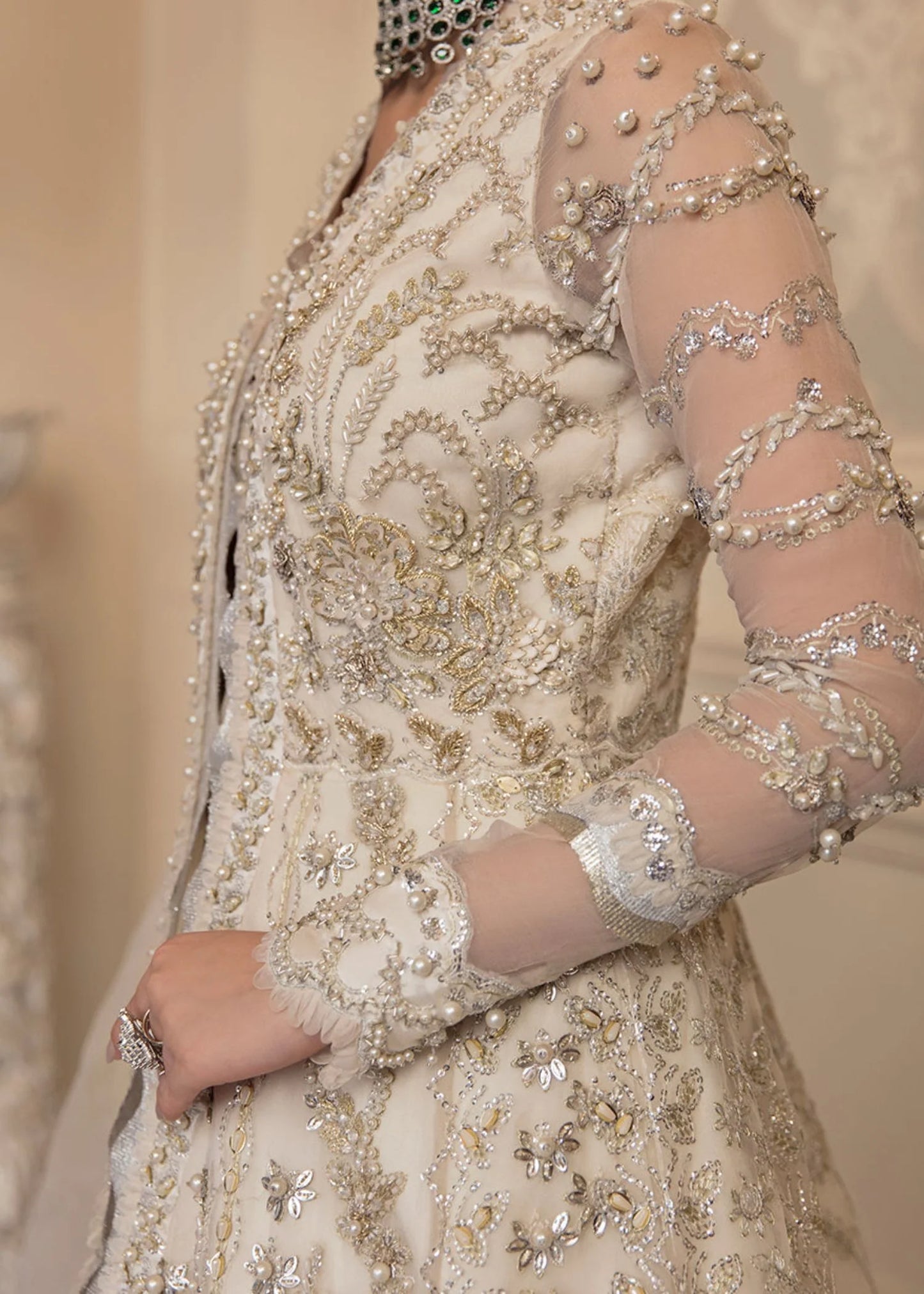 Leyla | Wedding Wear Organza Embellished Gown