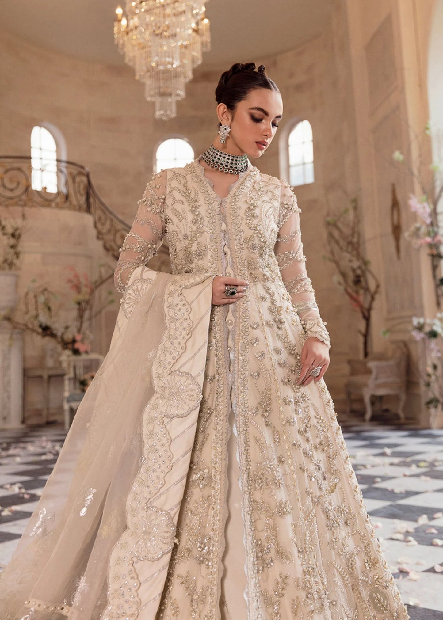 Leyla | Wedding Wear Organza Embellished Gown