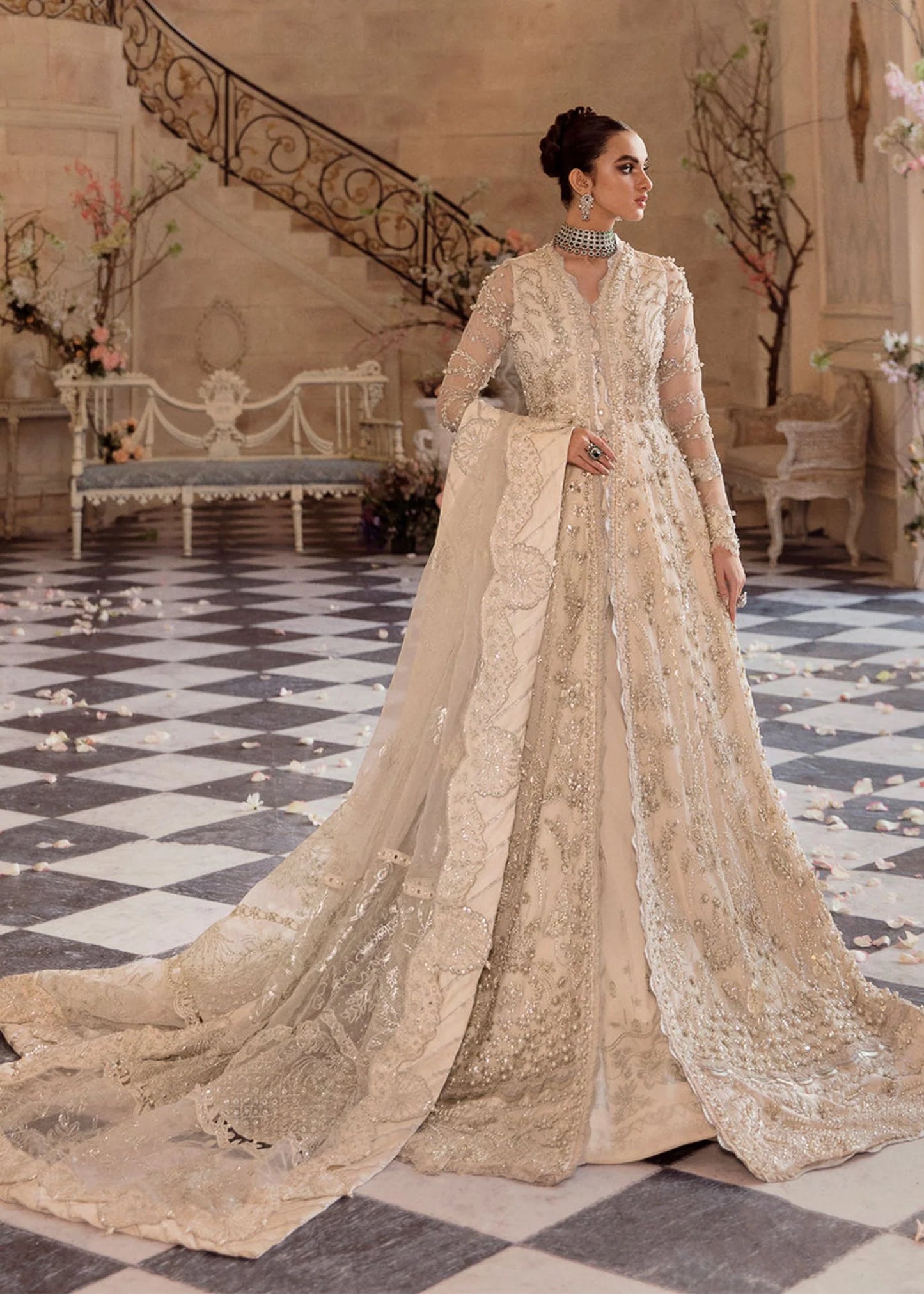 Leyla | Wedding Wear Organza Embellished Gown