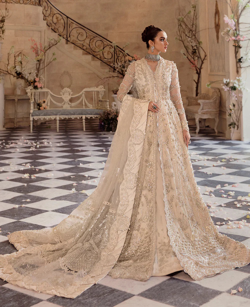 Republic | Ivory Organza Embellished Embroidered Lehenga Gown
