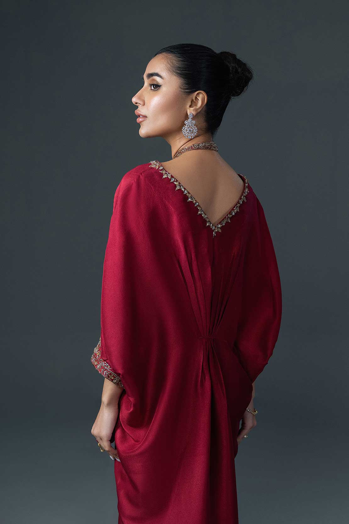 Raaya Red | Silk Embellished Kaftan