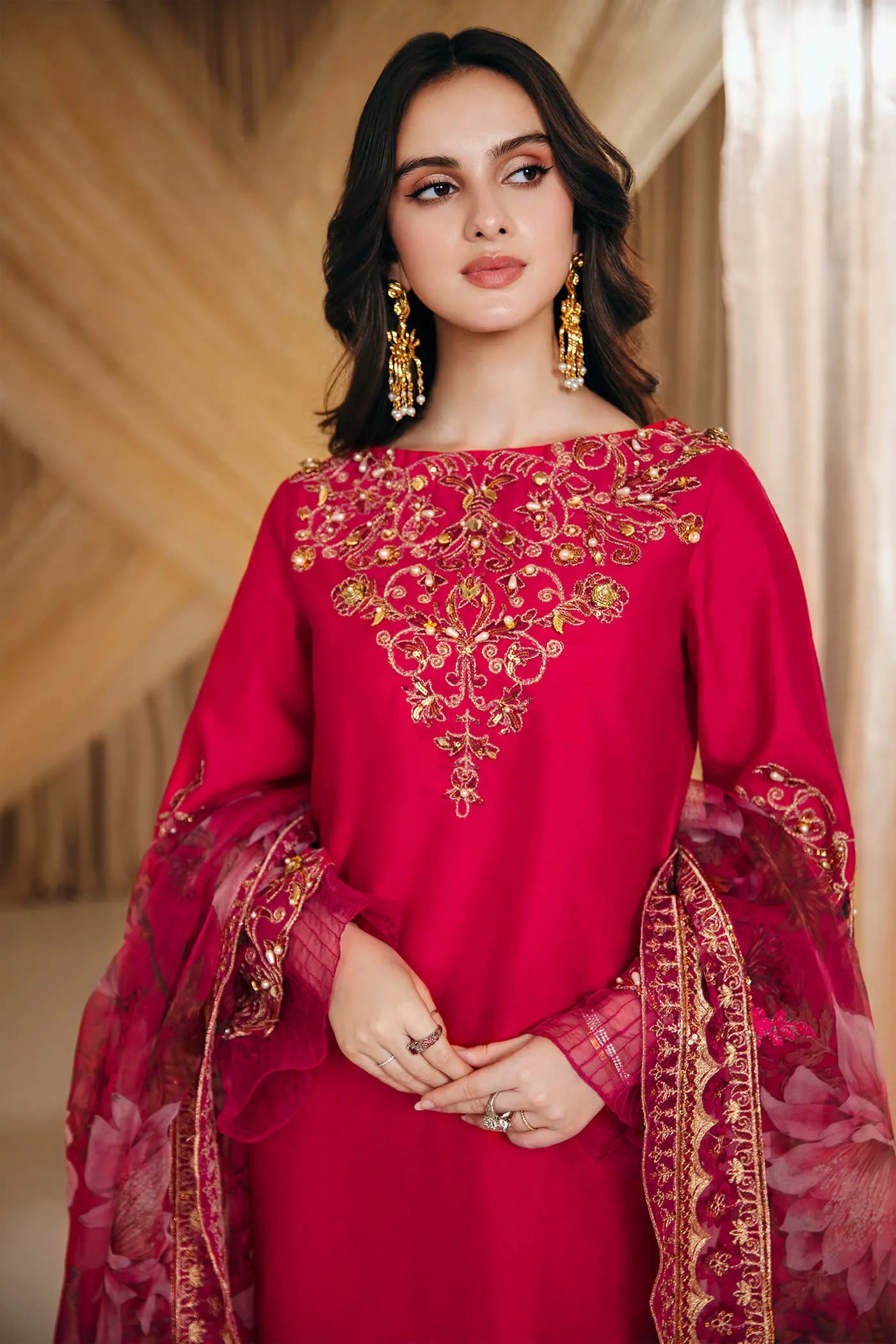 Radiant Bloom | Embellished Premium Silk Suit