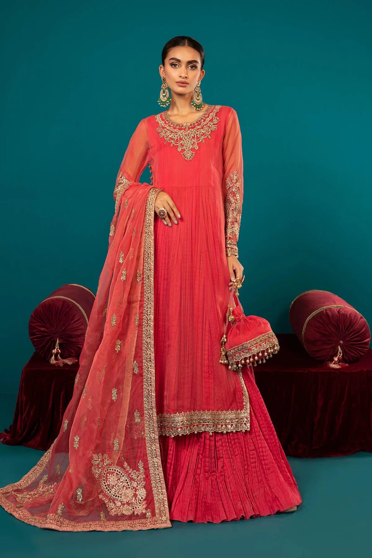 Maria B | Luxury Formals Embroidered Organza Sharara