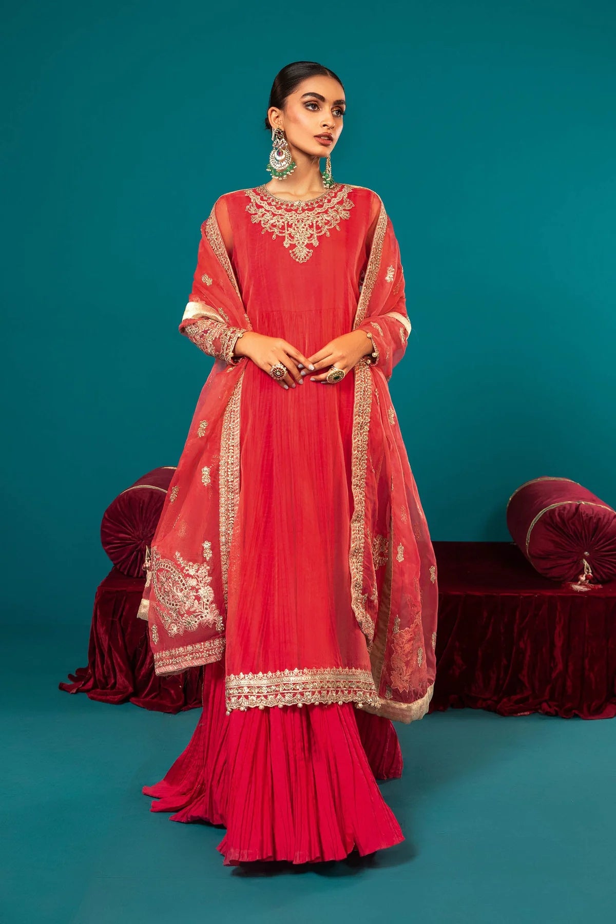 Maria B | Luxury Formals Embroidered Organza Sharara